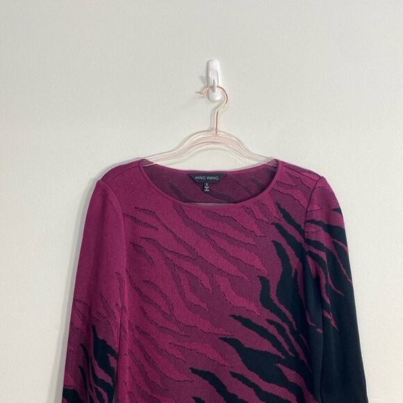 Ming Wang Art to Wear Top Fire Print Women's Small Purple - Picture 2 of 12